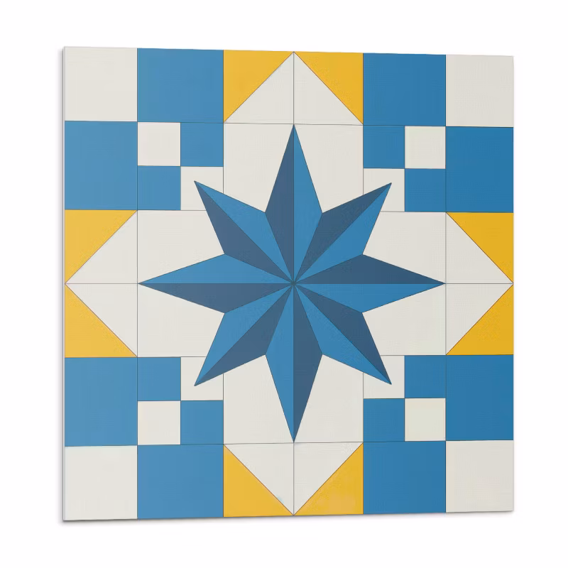 Kafelki samoprzylepne Wallfluent 30×30 cm Kształty gwiazdy w geometrycznej aranżacji 9 szt.
