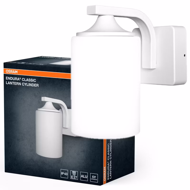 Kinkiet Ogrodowy Endura Osram Lampa Elewacyjna Zewnętrzna E27 Biały IP43 1 szt.