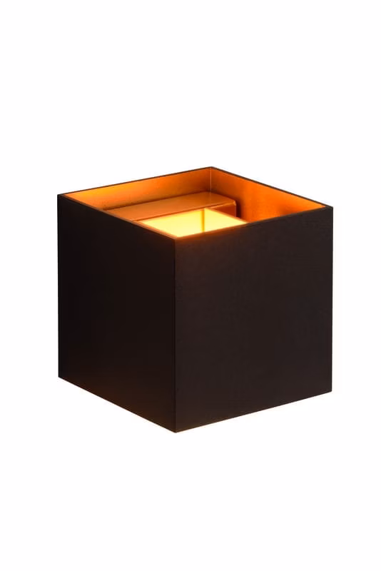 Kinkiet ścienny Lucide Xio czarny-mosiądz-złoty 1 x G9 x 4W IP20 wym: 9,7 x 9,7 x 9,7 cm – 1 szt.
