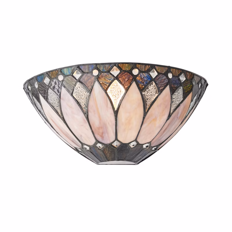 Kinkiet ścienny witrażowy Tiffany BROOKLYN multikolor czarny 1xE14x15W IP20 – 1 szt.