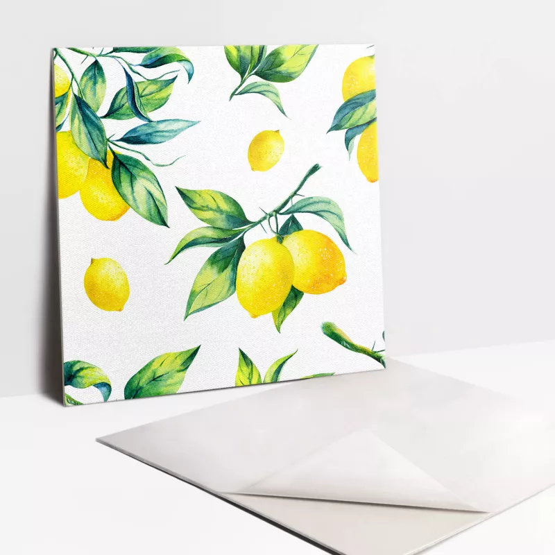 Kafelki samoprzylepne Tulup 30×30 cm Gałązki liści i cytryn 9 szt.