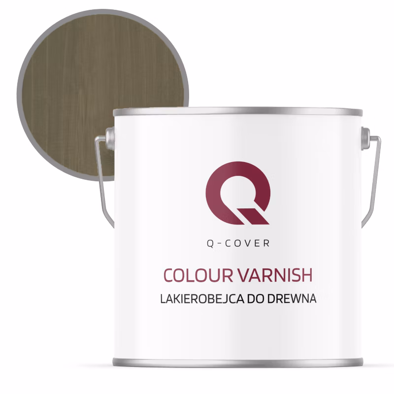 Lakierobejca do Drewna 3w1 Q-Cover Brąz złamany w szary RAL7013 Półmat 5L