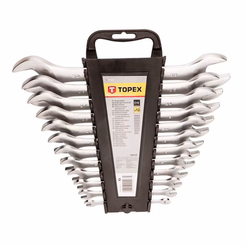 Klucze płaskie TOPEX dwustronne 6-32 mm, zestaw 12 szt. 1 kpl