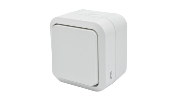 Łącznik zwierny dzwonek pojedynczy natynkowy Aqua Pro IP55 biały 60222