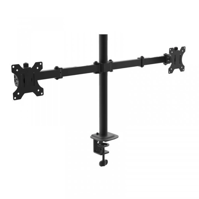 Uchwyt biurkowy na dwa monitory AK‑MB‑02 ramiona 2x10kg VESA 75x75mm / 100x100mm 15‑32