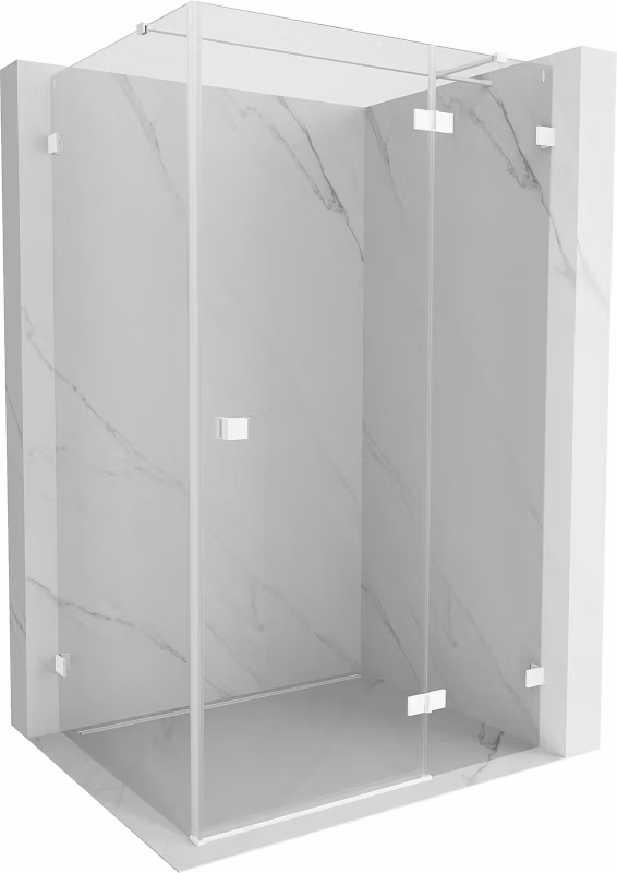Kabina prysznicowa uchylna Mexen Lunar T biała 125×120 cm 1 szt.