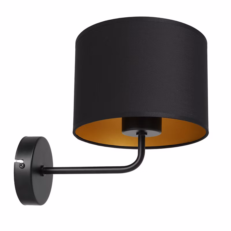 Kinkiet ścienny Luminex Arden czarny mat-złoty 1 x E27 x 15W IP20 wym: 24 x 18 x 26 cm – 1 szt.