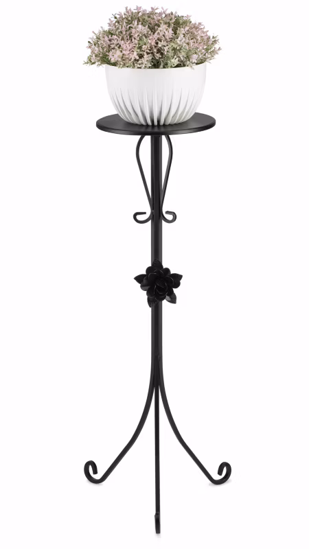 Kwietnik Stojący HowHomely Metalowy Czarny 39×95 cm
