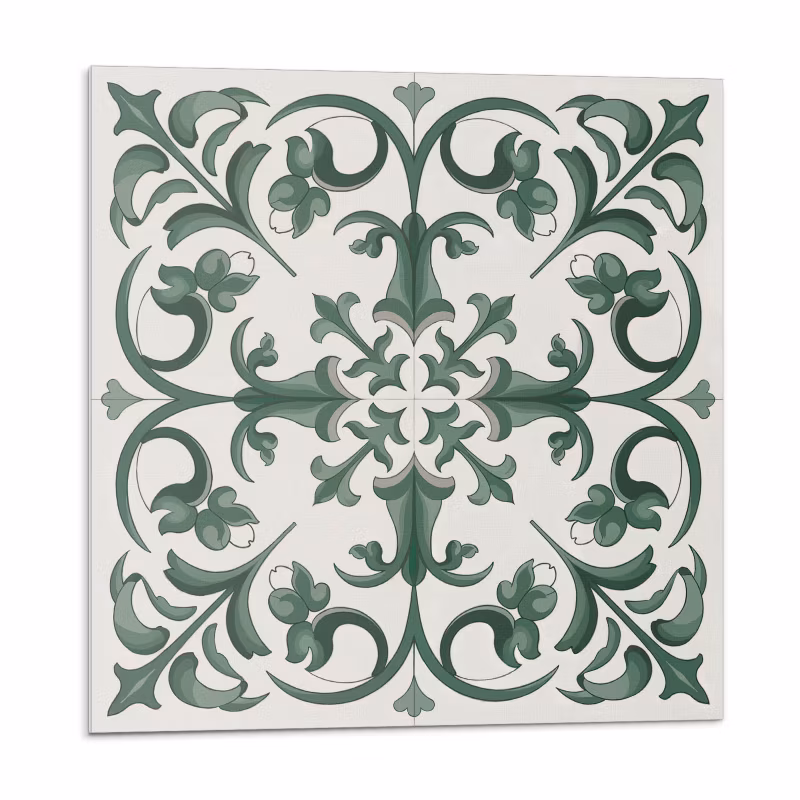 Kafelki samoprzylepne Wallfluent 30×30 cm Kwiatowy wzór w otoczeniu roślin 9 szt.