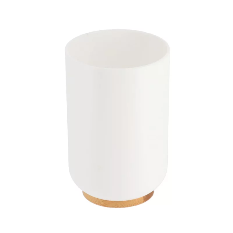 Kubek łazienkowy Besson White TENDANCE biały z bambusem 300 ml 1 szt.