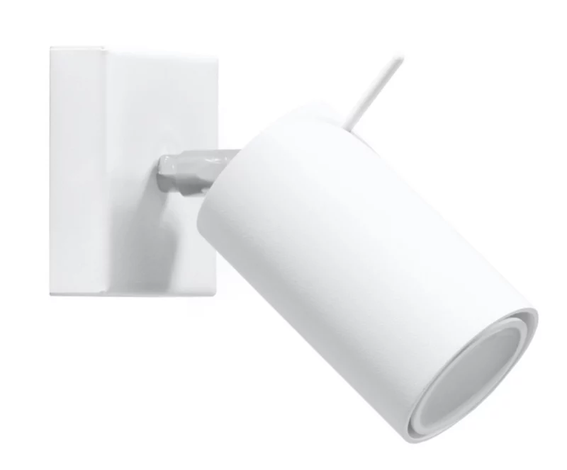Kinkiet ścienny Sollux Lighting Ring biały 1 x GU10 x 40W IP20 wym: 10 x 15 x 15 cm – 1 szt.