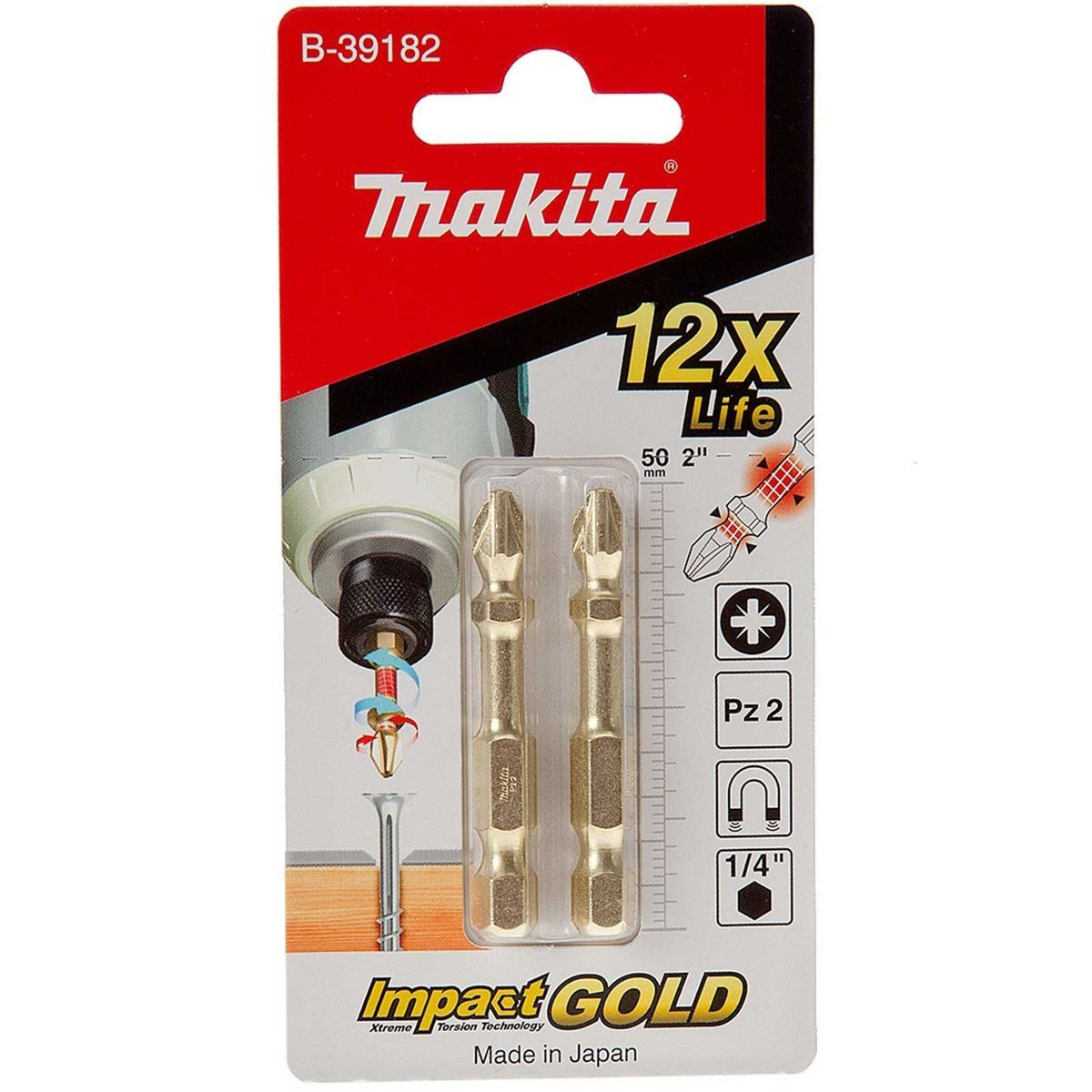Zestaw końcówek wkrętakowych Makita Impact Gold B-39182
