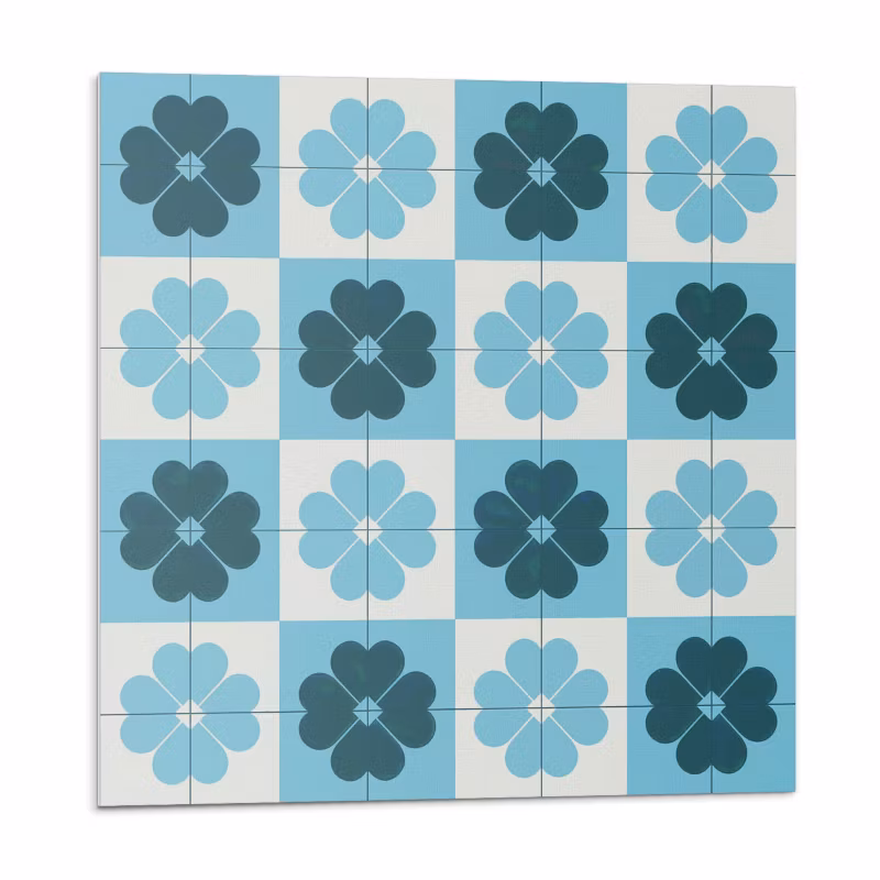 Kafelki samoprzylepne Wallfluent 30×30 cm Wzór kwiatów na kracie 9 szt.