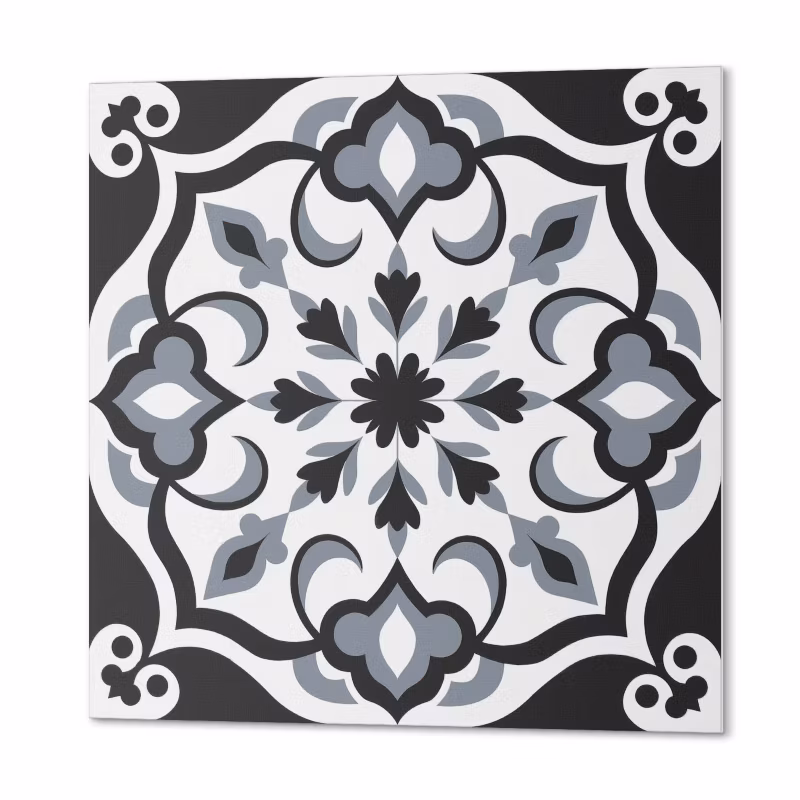 Komplet Kafelków Samoprzylepnych ArtPrintCave 30×30 cm Wzór kwiatowy z ornamentami 9 szt.