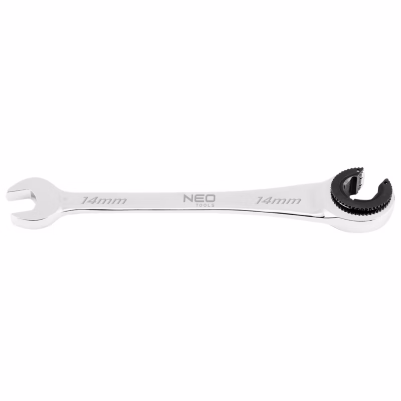 Klucz płasko-oczkowy NEO TOOLS rozcięty z grzechotką, 14 mm 1 szt