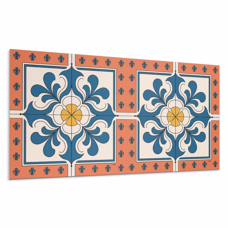 Kafelki samoprzylepne Wallfluent 40×20 cm Wzór kwiatów w klimacie folk 10 szt.