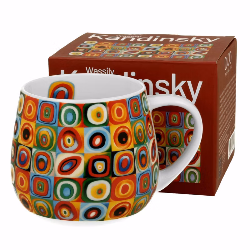 Kubek Baryłka Kandinsky Squares DUO porcelanowy z obrazem 430 ml 1 szt.