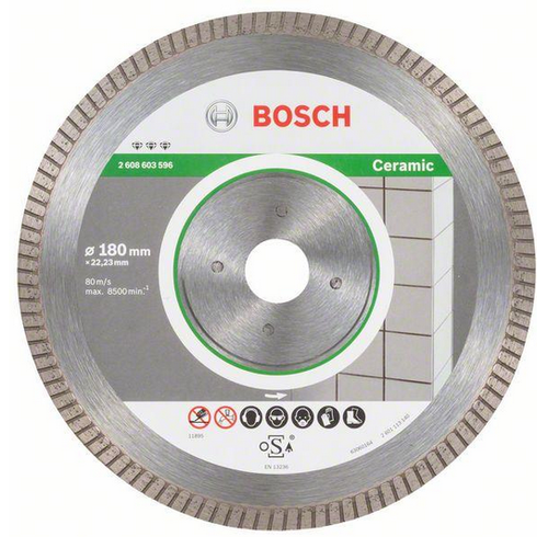 Diamentowa tarcza Bosch Best for Ceramic Extra-Clean Turbo do cięcia ceramiki – 180×22,23×1,6