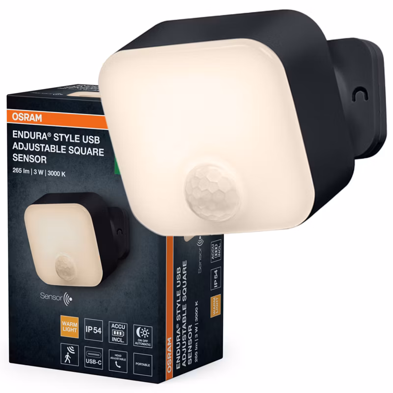 Kinkiet Ogrodowy Endura Osram Lampa Elewacyjna LED z Czujnikiem Ruchu i Zmierzchu 3W 150lm 3000K Ściemnialna Szary IP54 1 szt.