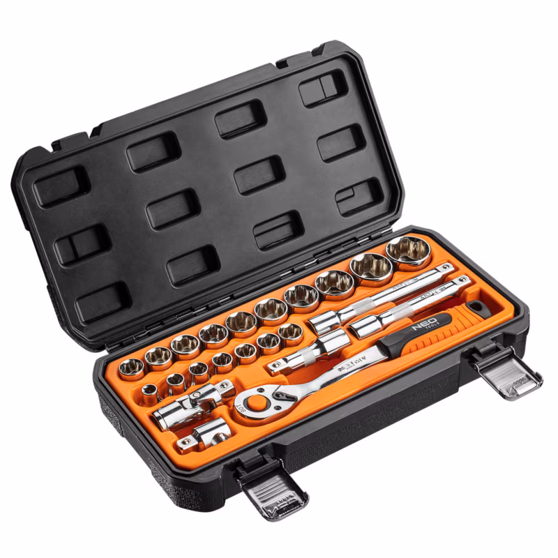 Klucze nasadowe NEO TOOLS 1/2″, zestaw 23 szt. 1 kpl