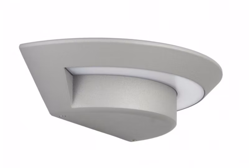 Kinkiet ścienny zewnętrzny SU-MA Ufo srebrny LED 7W 4000K 395 lm IP54 wym: 7 x 26,4 x 13,4 cm aluminium – 1 szt.