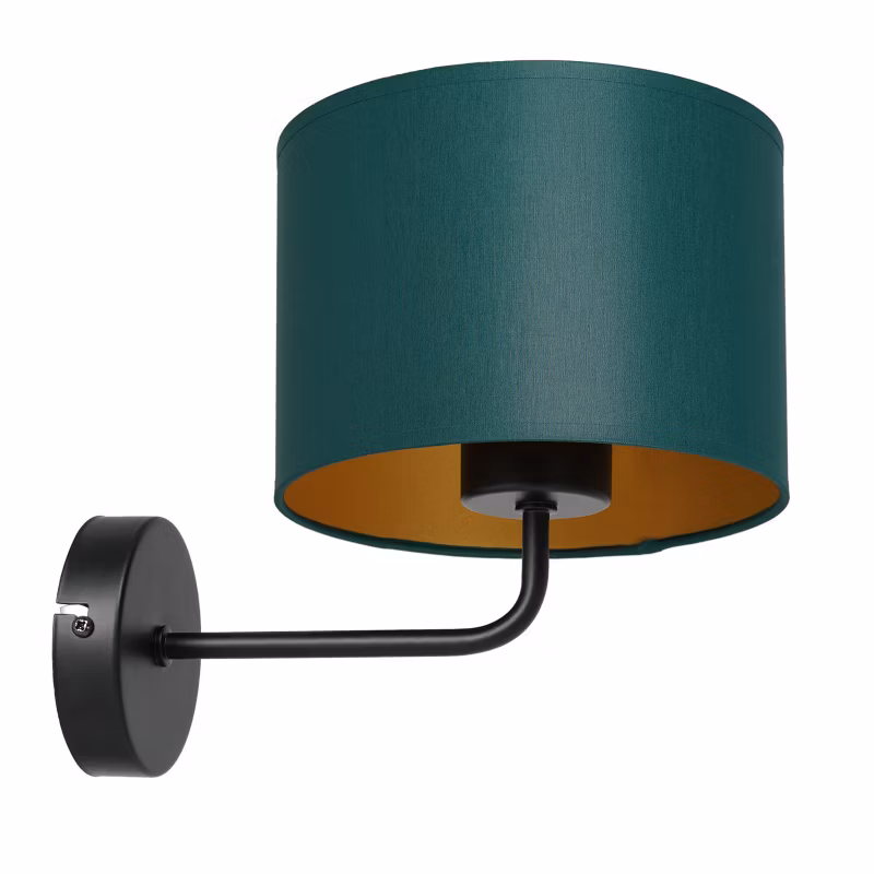 Kinkiet ścienny Luminex Arden czarny mat-zielony-złoty 1 x E27 x 15W IP20 wym: 24 x 18 x 26 cm – 1 szt.