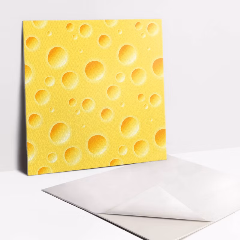 Kafelki samoprzylepne Tulup 30×30 cm Żółty dziurawy ser 9 szt.