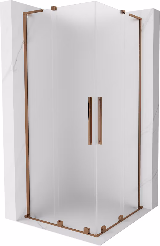 Kabina prysznicowa Mexen Velar L Duo rozsuwana 80 x 80 cm szron różowe złoto 1 szt.