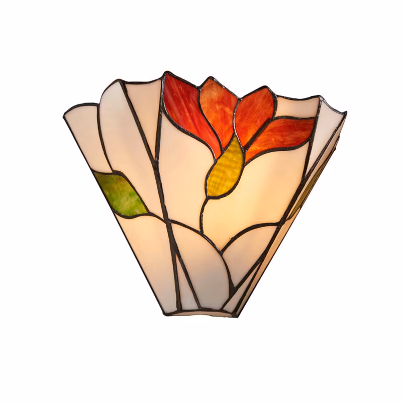 Kinkiet ścienny kwiaty Tiffany BOTANICA multikolor czarny 1xE14x15W IP20 – 1 szt.