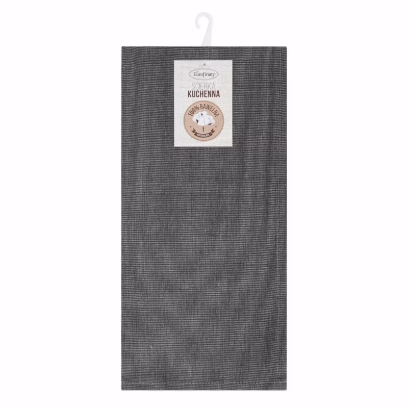 Komplet 2 ścierek KARIN Eurofirany 50 x 70 cm bawełniane zdobione w stalowe pasy 1 kpl