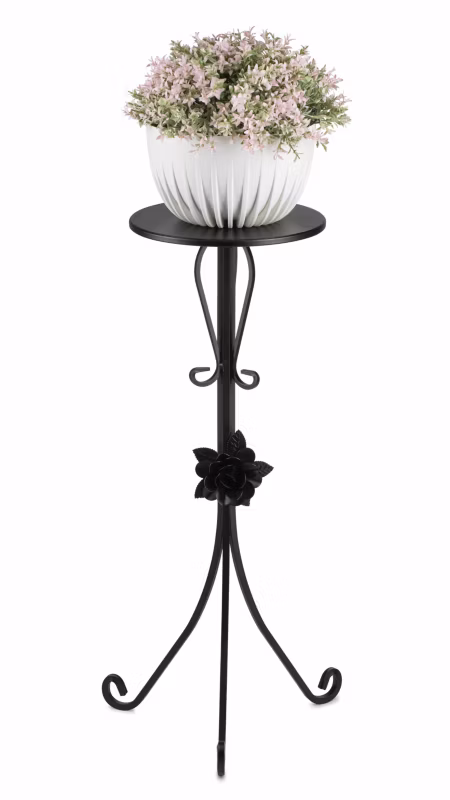 Kwietnik Stojący HowHomely Metalowy Czarny 35×75 cm
