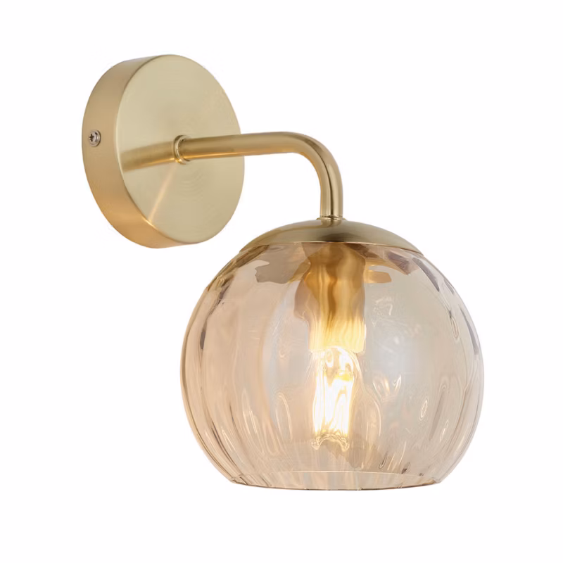 Kinkiet Endon DIMPLE satynowy mosiężny 1xE14x15W IP20 – 1 szt.
