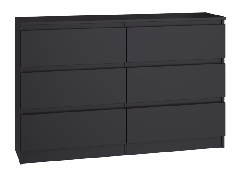 Komoda Topeshop Malwa M6 120 – Czarna 30x120x75 cm 1 szt.