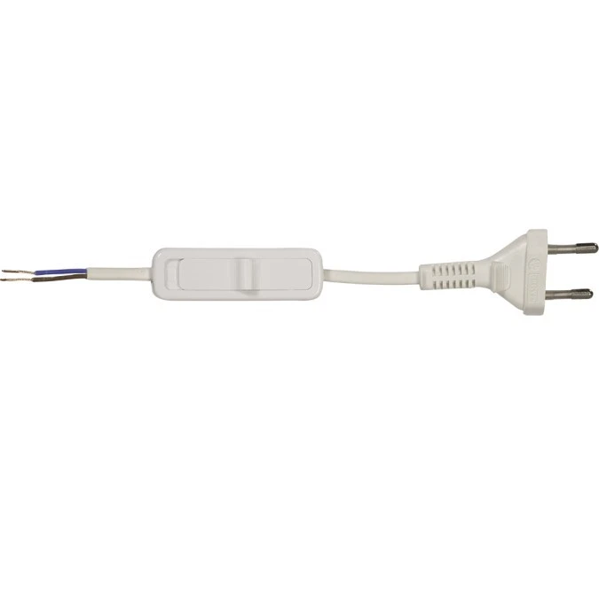 Sznur przyłączeniowy z wyłącznikiem SP/W‑300cm biały SP/W‑300/2X0,75/‑BIA YNS10000526