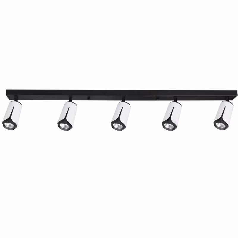 Kinkiet LED XUDO 5-punktowy GU10 Regulowany Lampa Listwa Biało-Czarny 1 szt.