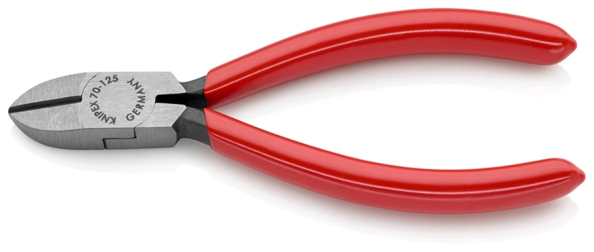 Szczypce tnące boczne z tworzywa sztucznego, powlekane fosforanowane, czarne 125 mm KNIPEX 70 01 12