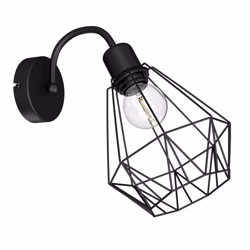 Kinkiet ścienny Luminex Bergen czarny mat 1 x E27 x 15W IP20 wym: 26 x 19 x 30 cm – 1 szt.