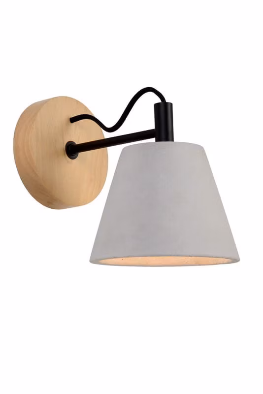 Kinkiet ścienny Lucide Possio jasne drewno-czarny-szary 1 x E14 x 40W IP20 wym: 18 x 23 x 15 cm – 1 szt.