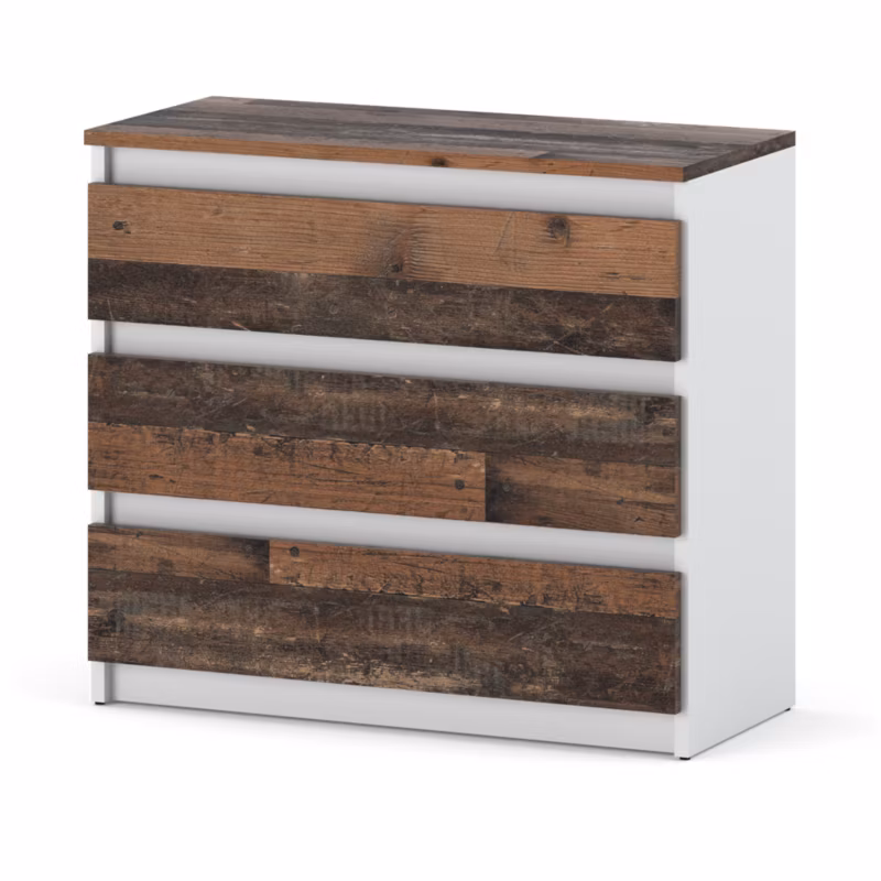 Komoda Hurtownia-Mebli Szuflady 3 Hugo 3SZ 80cm Biały Mat Old Style 80×33.5×71 cm 1szt.