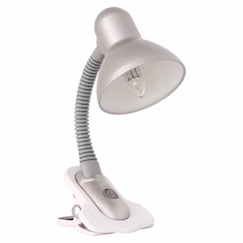 Lampa biurkowa Kanlux Suzi biało-srebrna 1 x E27 x 40W IP20 wym: 23 x 12 x 14 cm metal – 1 szt.