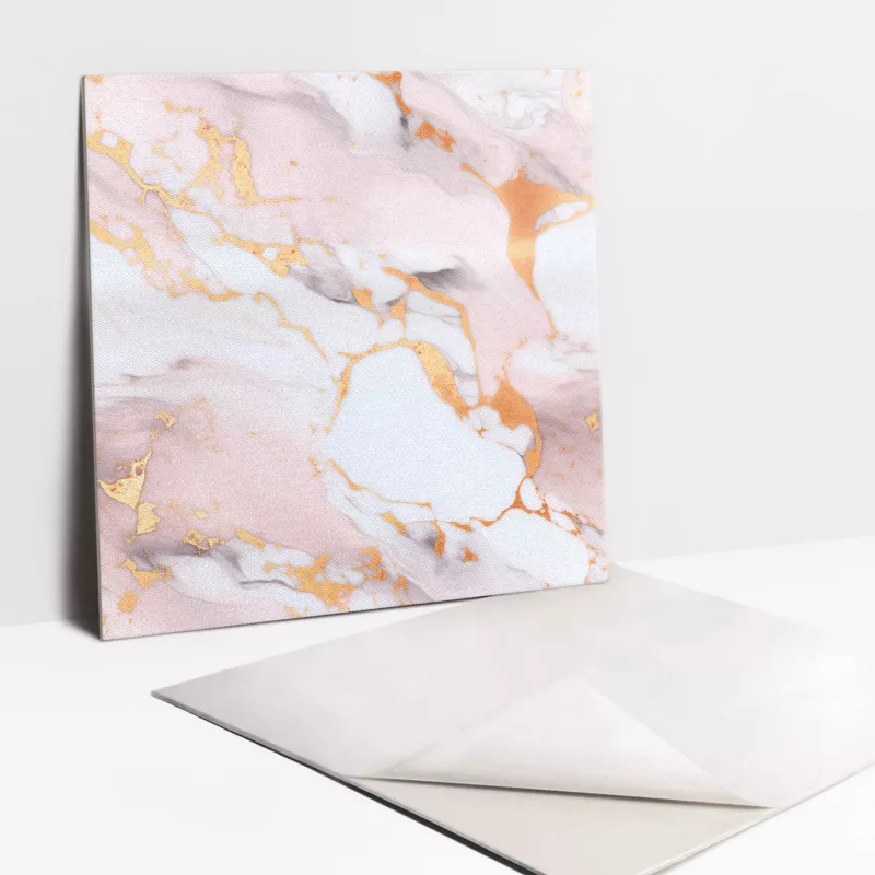 Kafelki samoprzylepne Tulup 30×30 cm Pastelowy marmur i złoto 9 szt.