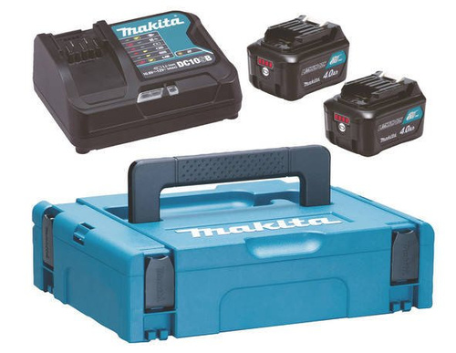 Zestaw zasilający Makita 2 x BL1041B + DC10SB + Makpac