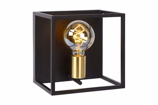 Kinkiet ścienny Lucide Ruben czarno-złoty 1 x E27 x 40W IP20 wym: 22 x 22 x 18 cm – 1 szt.