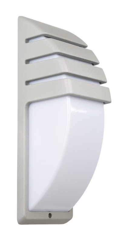 Kinkiet ścienny zewnętrzny SU-MA City srebrny 1 x E27 x IP54 wym: 35 x 12 x 11,5 cm – 1 szt.