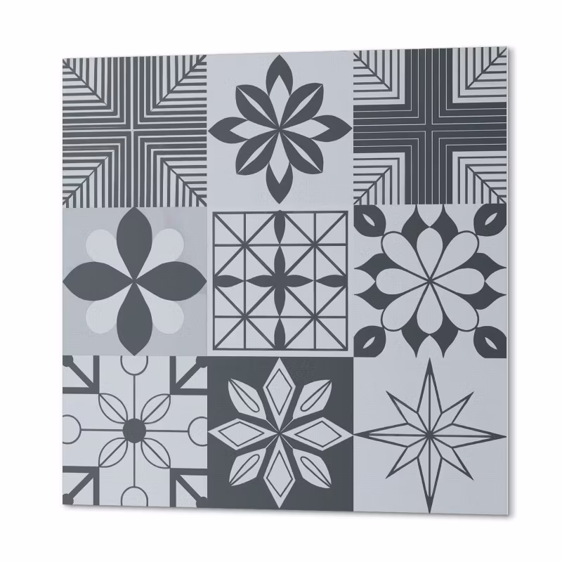 Komplet Kafelków Samoprzylepnych ArtPrintCave 30×30 cm Geometryczne wzory w mozaice 9 szt.
