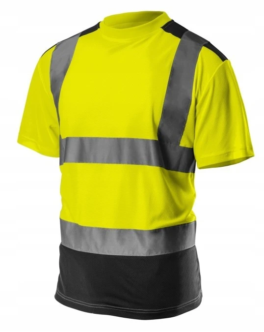 T‑shirt ostrzegawczy, ciemny dół, żółty, rozmiar S 81‑730‑S
