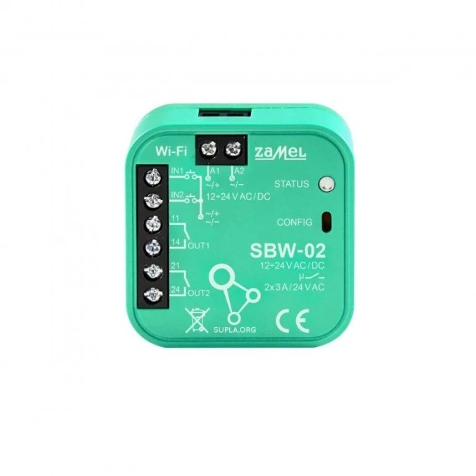 SUPLA Sterownik Bramowy WIFI 2‑kanałowy TYP SBW‑02 SPL10000019