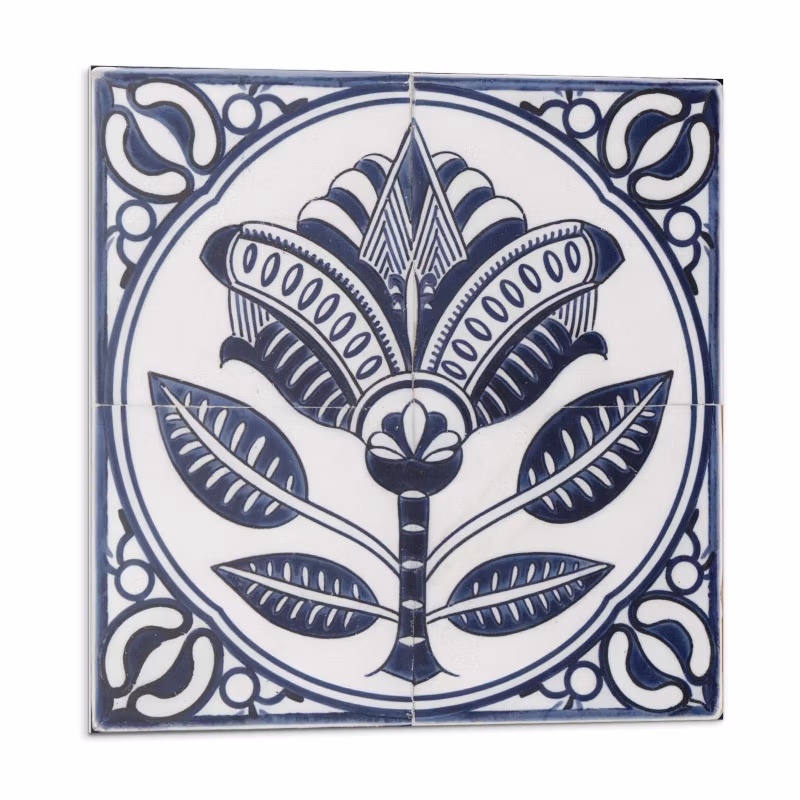 Kafelki samoprzylepne Wallfluent 30×30 cm Ceramiczny wzór florystyczny 9 szt.