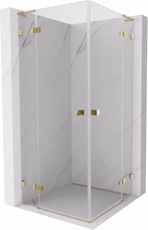 Kabina prysznicowa Mexen Lunar L Duo uchylna 70 x 70 cm transparent złota 1 szt.