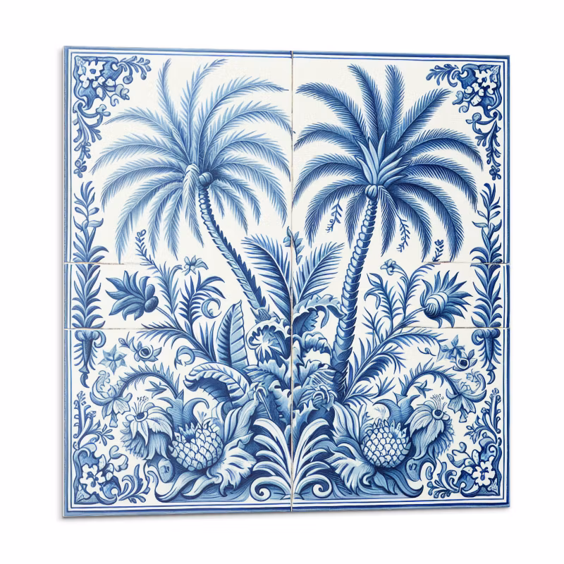 Kafelki samoprzylepne Wallfluent 50×50 cm Wzór z tropikalnymi roślinami 4 szt.